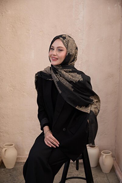 diorel İthal Yün İpek Yargıcı Şal Siyah