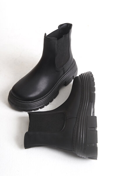 DELSOLERA Women's Black Daily Elastic New Season Stylish Comfortable Boots