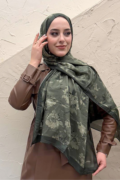 efdal şal eşarp شال من الحرير القطني بنمط نيفبهار