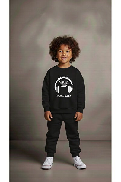 playwear Φούτερ ομάδας KULAKLIK V1 με στάμπα για κορίτσια και αγόρια, με λαιμ...