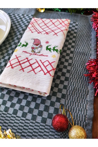 Kotonia Home Set of 2 kitchen towels Kotonia Home, ivory/red/green, 40x60 cm