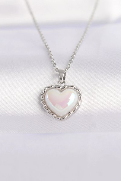 shopwave 316L Steel Chain Silver Rk Summer Stone Chain Necklace