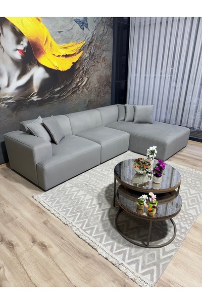 Erduran Mobilya Monza 3 modül uzanmalı leke tutmaz kumaş, ürün özelliklerini ...