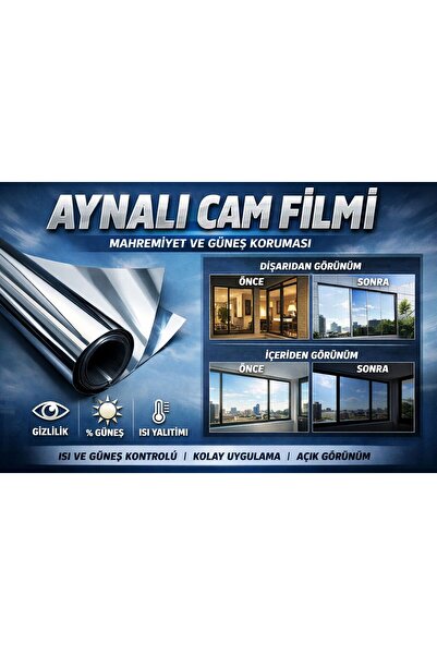 SOLAR SHIELD 100 CM X 10 METRE AYNALI ORTA TON CAM FİLMİ