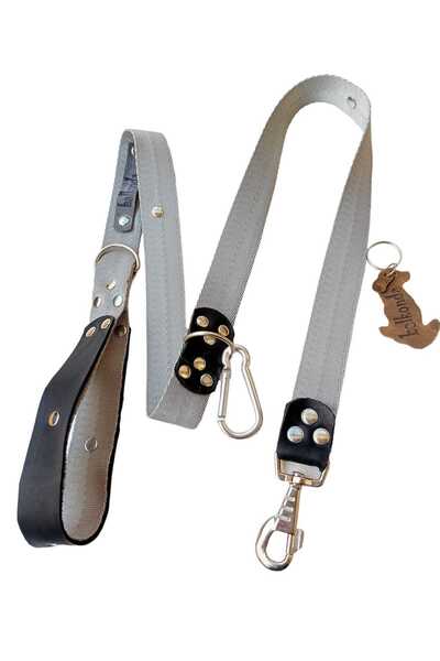 balkonda Dog Walking Leash Collar 2.5 cm Width Solid Color Column Cord Smoked