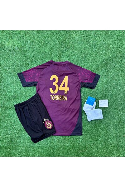 Lion Spor Gâlatâsarâ.Y 2025/26 New Season 5 Star Lucas Torreira Away Kids Jer...