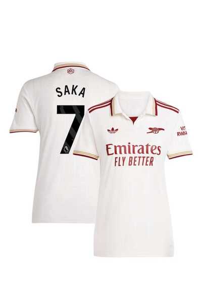 Lion Spor Arsenal 2025/26 New Season Bukayo Saka Away Jersey (White)