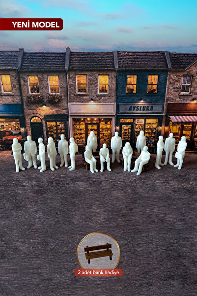 aysluka Maket İnsan 16 Adet 1/50 Ölçek 3.5cm (Bank hediyeli)