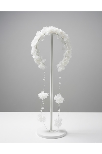 Çınar Aksesuar Elegant Floral Detailed Pearls Maternity Crown and Mom Crown - Floral Crown