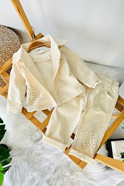 Minigimin Cicileri Miniğimin Cicileri Çiçek Dantel Detaylı 3 lü Pamuklu Kız B...