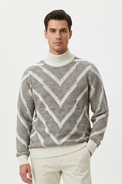 Pulltonic Ανδρικό πουλόβερ με μισό ζιβάγκο
