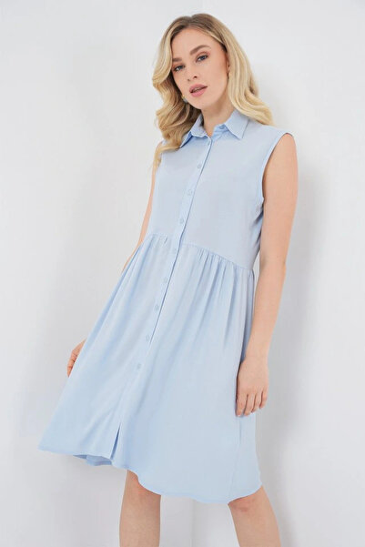 nedo7 Zero Sleeve Midi Dress 2563 - Blue