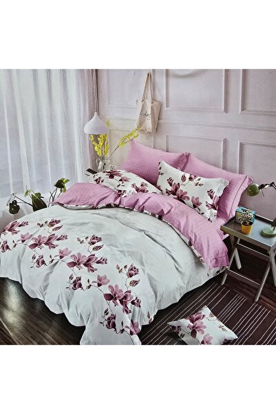 Kotonia Home 6-piece fine thick bed linen with elastic, XXL - Geometric patte...