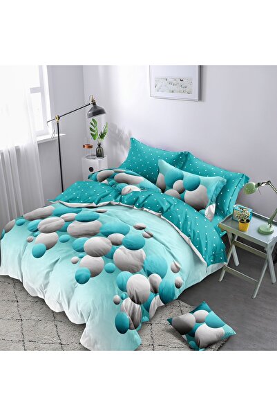 Kotonia Home 6-piece fine thick bed linen with elastic, XXL - Geometric patte...