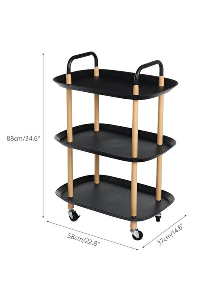 Generic 𝐎𝐧𝐞𝐃𝐜𝐨𝐫 Rolling Storage Cart with Wheels & Handle – Multi-Purpose plastic Utility Trolley