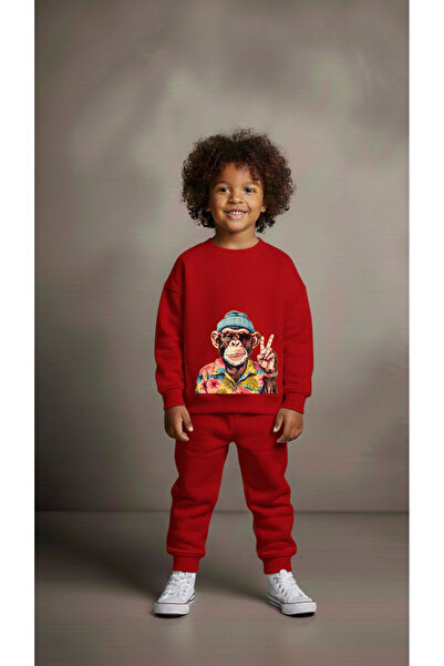 playwear Φούτερ ομάδας MONKEY PEACE με στάμπα για κορίτσια και αγόρια, με λαι...