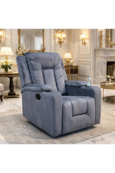 terndat Grey Rocking and Swivel Recliner Chair