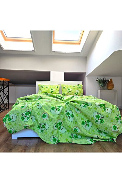 Kotonia Home Lenjerie de pat 4 piese, 2 persoane, material clasic neted, 100%...