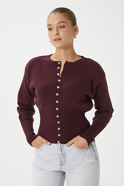 Ritnice Aria Premium Viscose Soft Plum Knitwear Cardigan