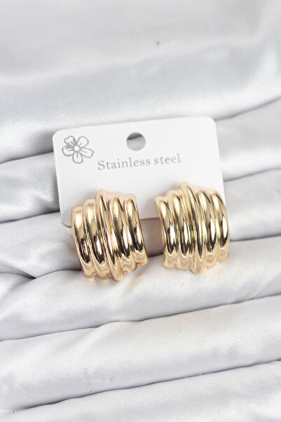 norsary Vintage Model 316L Steel Gold Color Women's Earrings