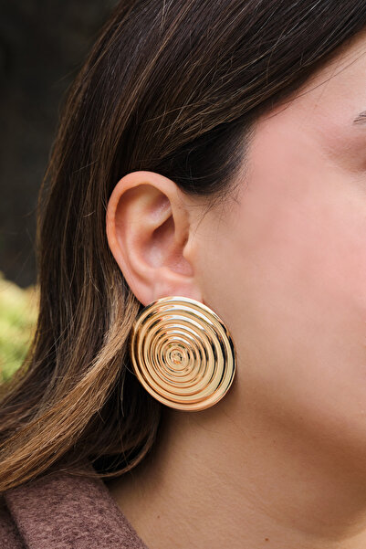 ByFlorya Jewelry أقراط حلقة VIP منحنية مع أطراف فولاذية، أقراط معدنية على شكل...