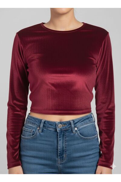 Green'DAL Women's Velvet Long Sleeve Blouse