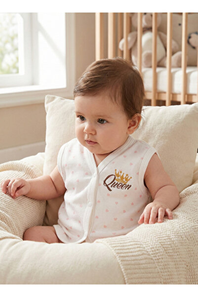 Elbebek Baby %100 Organik Pamuklu PENYE Kız Bebek Yelek ( 6-9, 9-12, 12-18 Ay )