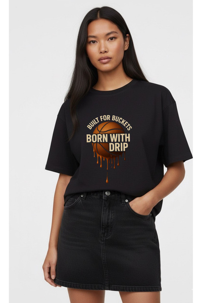 LORVEX Born With Drip Imprimat Oversize Unisex Bumbac tricou - Tricou