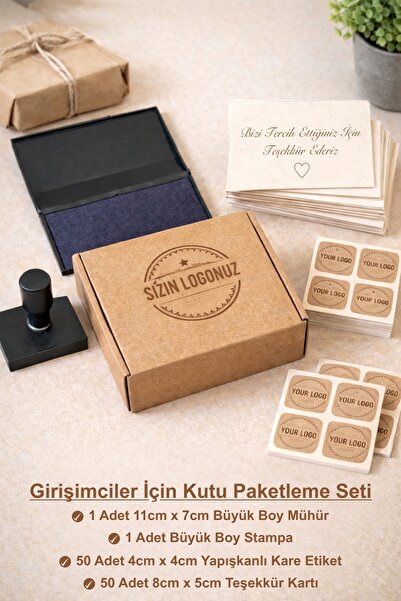 Universal Küçük İşletmeler İçin Logolu Paketleme Seti | Büyük Mühür + Stampa ...