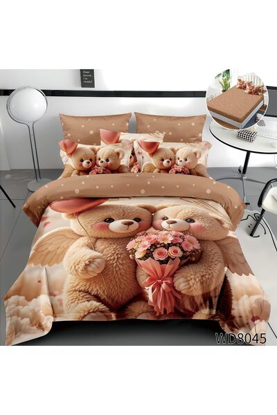 Primavara Double bed linen, FINET, 5D Digital Print, with Elastic, 4 pieces