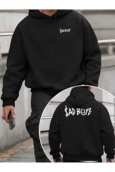 LAYORA Μοντέρνο δημιουργικό σχέδιο με στάμπα με μακρυμάνικη φαρδιά κουκούλα γ...