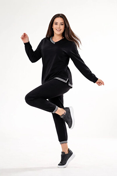 aytemas Slit Sets with Knitted Stripe on the Collar