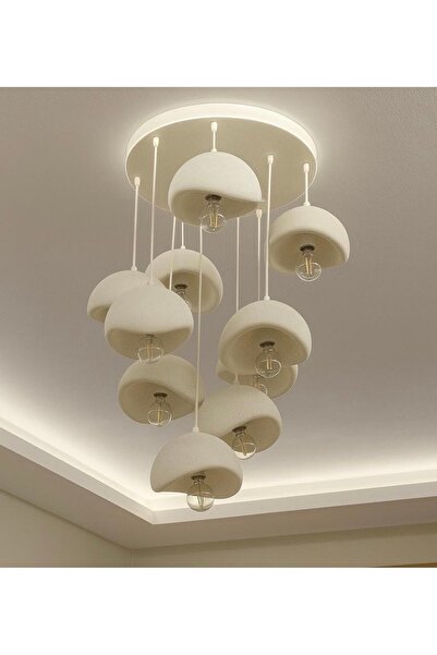 Beyaz Aydınlatma Galeri boşluğu beton avize