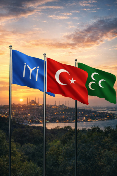 ÇELİKONLİNE Kayı Boyu Osmanlı Yeşil Üç Hilal ve Türk Bayrağı 3 lü Set 70x105cm