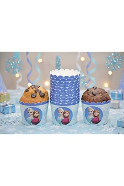 NEWPARİ Frozen Elsa & Anna Temalı Cupcake & Muffin Kalıbı Fırında Dağılmaz - ...