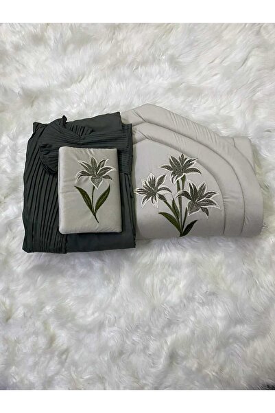 aram طقم صلاة من سجادة اسفنج مبطن مطرز و شرشف صلاة خامة بارده ممتازة ناعمة لت...