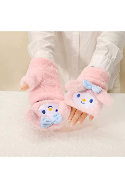 synshop My Melody Melodi Kar Glove Plush Luxury Soft Buttoned Cover Fingerles...