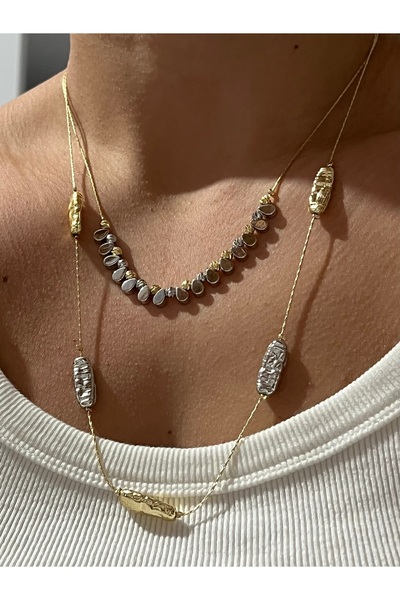 Twinssis Accessories Double Color Modern Layered Necklace Set