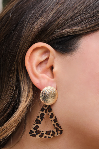 ByFlorya Jewelry Vip Leopard Pattern Textured Plate Earrings Half Ball Steel ...