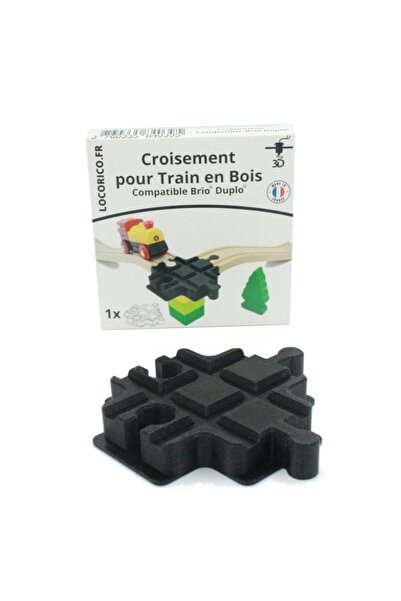 Locorico Duplo-Compatible Wooden Train Intersection Piece