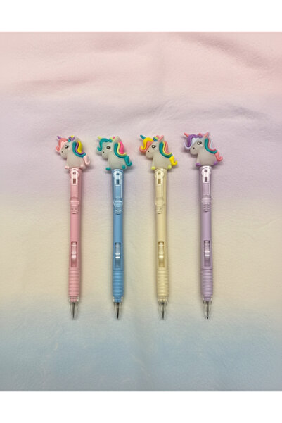 Beksy Accessory Unicorn Figürlü Renkli Uçlu Kalem Seti – 4’lü Uçlu Sevimli Kalem