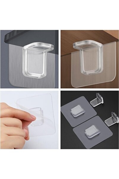 ÇARŞI HANEM Çok Amaçlı Raf Köşe Tutucu Yapışkanlı Dolap içi Köşe Destek Apara...