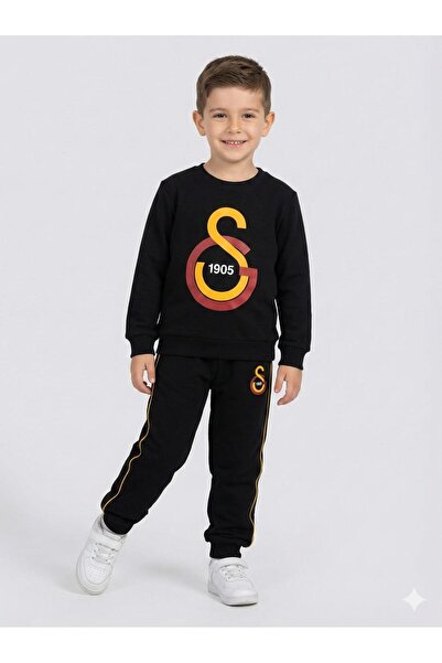 MONARCHMODA Boys' Fan Sweatshirt and Jogger Sweatpants Set (Side Striped/Cord...