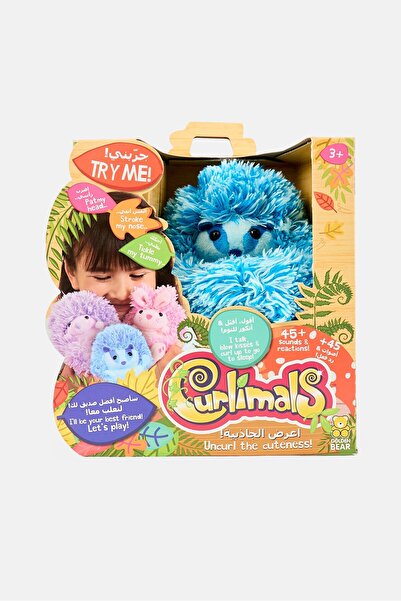Curlimals Blue Badger The Hedgehog Interactive Soft Toy