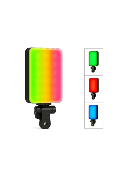 k-yonlineticaret Clip-Fill Taşınabilir Mini RGB Led Selfie Işığı