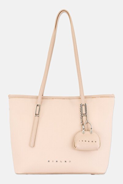 Sisley Women Brand Logo Shoulder Bag, Peach