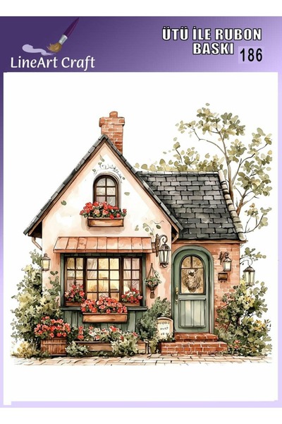 LİNEART Ütü ile Rubon Baskı Transfer No:RB186-30x30cm