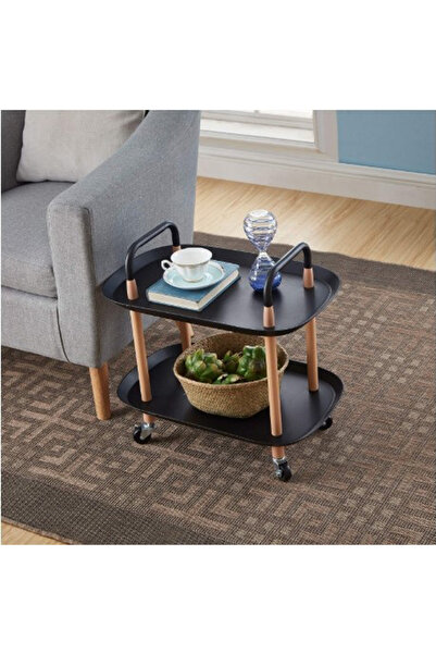 genric عربة تخزين متحركة من ون ديكور مزودة بعجلات ومقبض - عربة متعددة الأغراض