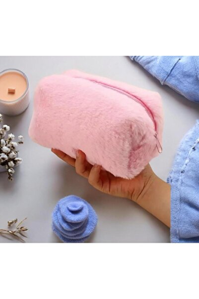 Forface Peluş Makyaj Çantası – Yumuşak Kadife Dokulu, Fermuarlı, Askılı Kalem...