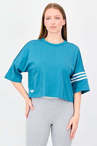 adidas Women Sportswear Fit Short Sleeve Outdoor Top, Petrol Green